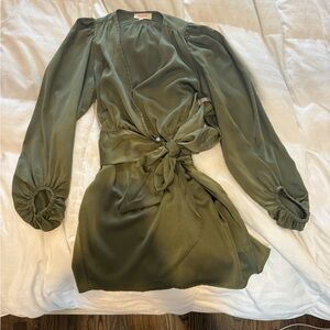 Peach Love California Forest Green Wrap Dress